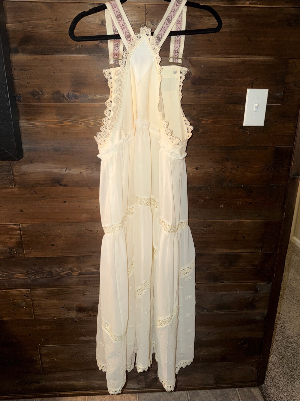 Bohemian Cream Lace-Trim Maxi Dress - Picture 5 of 5
